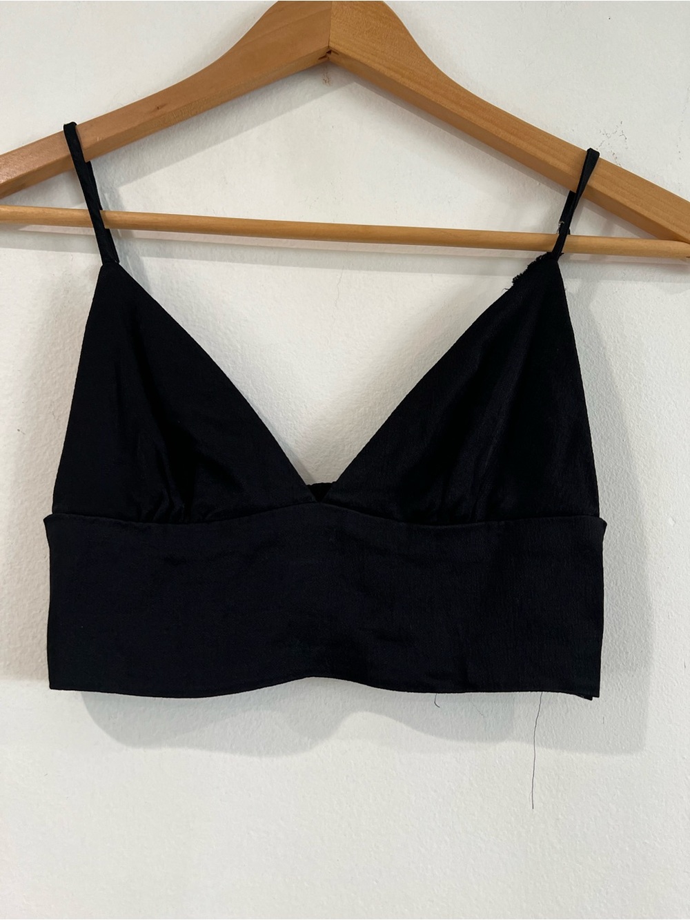 ZARA Black Bralette Crop Top - Women Intimates & Sleepwear  Effect satin XS